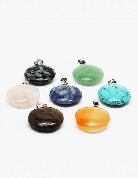 Necklace with 7 health stones, chakras - round