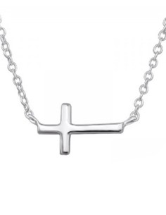 Collier croix horizontale en véritable argent 925