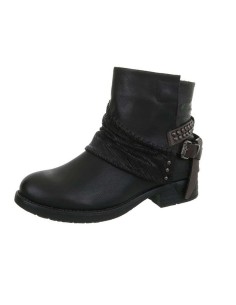 Boho hippie style ankle boots with decorative straps