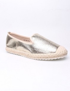 Espadrille cuir gold