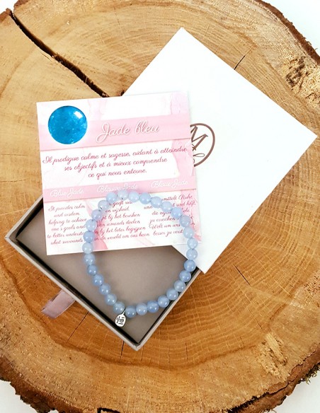 Bracelet en pierre naturelle Jade Bleue