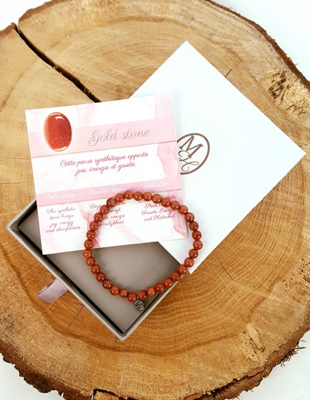 Gouden stenen armband - steen van vreugde