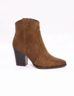 Bottines femme boots brune à talon