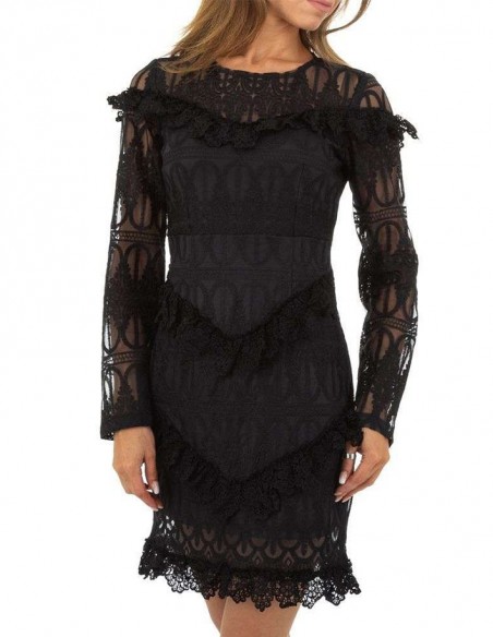 Black lace short dress