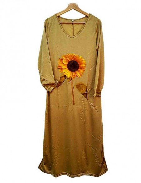 Robe longue tournesol cappuccino