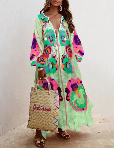 Flowery Boho dress - Pansies