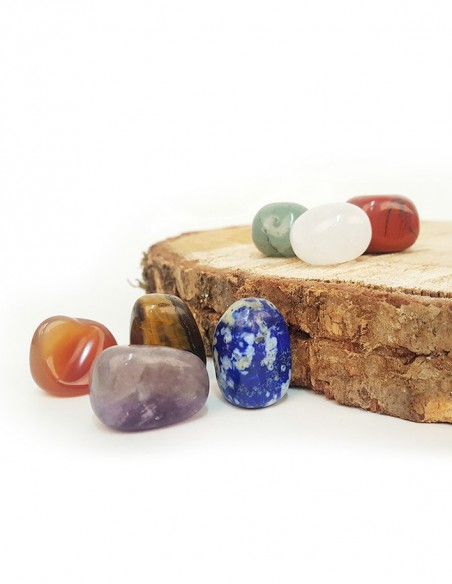 Bag of 7 rolled stones for the chakras