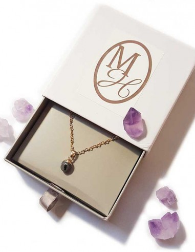 Ketting met facetgeslepen druppelhanger - Labradoriet