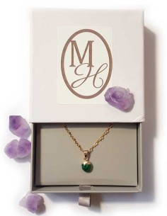 Collier avec pendentif larme facettée - Malachite synthétique