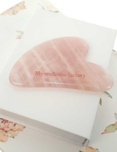 Gua Sha Gesichtsmassage-Stein - Rosenquarz