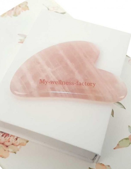 Pierre de massage du visage Gua Sha - Quartz rose