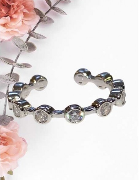 Anpassungsfähiger Ring mit Zirkonia aus Silber