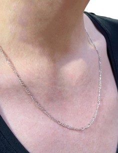 Figaro Forçat-Kette aus rhodiniertem Silber 925 - 50 cm