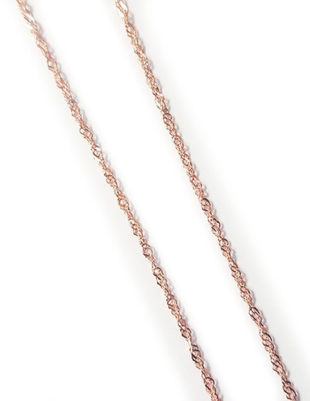 Singapore Mesh-Kette aus 925er Silber mit Roségoldbeschichtung - 45 cm