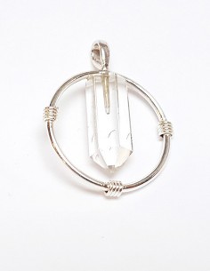 Anhänger Ring Rosa Bergkristall Silber 925