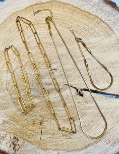 Set of chokers and bracelets 18k gold plated