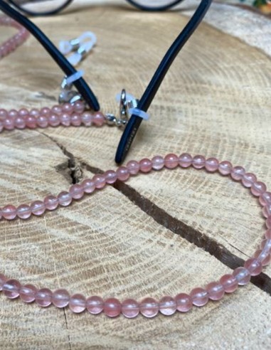 Glasses cord - Rose quartz