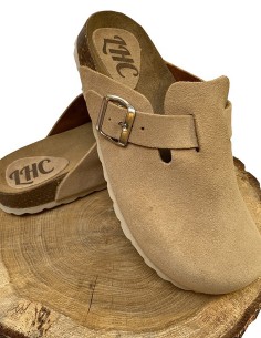 Clogs beiges en cuir
