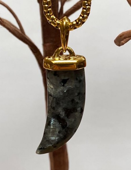 18k gold plated cornucopia necklace - Agate