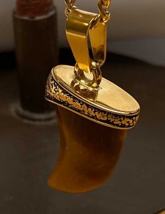 18k vergulde cornucopia ketting - Tijgeroog