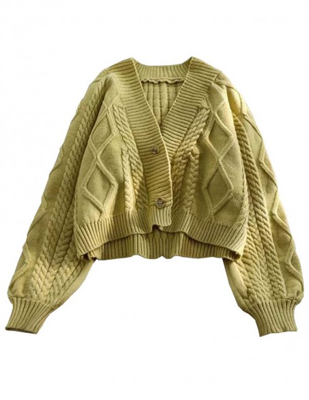 Pistachegroen vest van wol en polyester, één maat