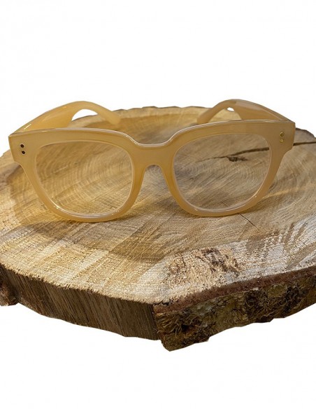 Lesebrille im Retrolook - beige