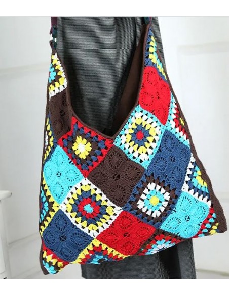 Sac crochet grand forma style bohème chic fait main
