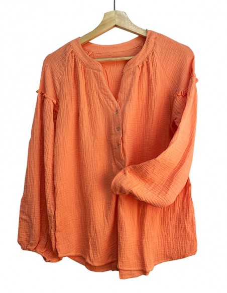 Blouse décontractée style Boho en coton