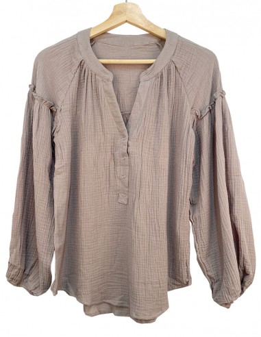 Boho style casual blouse in cotton