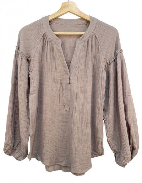 Blouse décontractée style Boho en coton