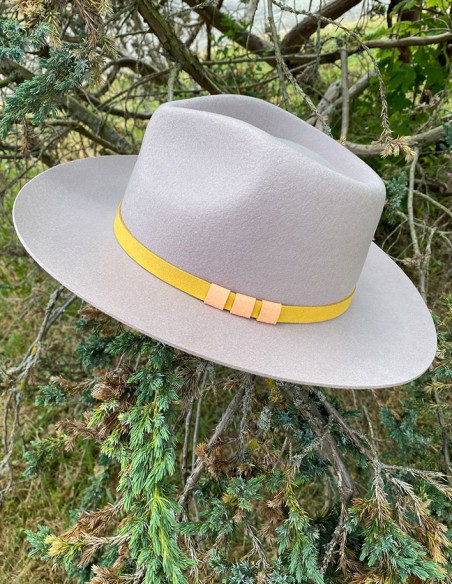 Lente vilten fedora hoed met brede rand - grijs