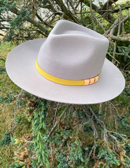 Lente vilten fedora hoed met brede rand - grijs