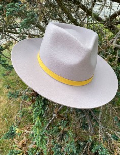 Chapeau fedora en feutre de printemps avec un large bord - gris