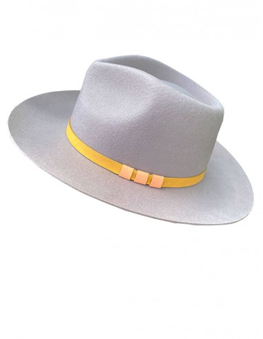 Spring felt fedora hat with wide brim - gray