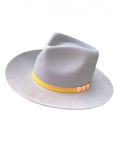 Lente vilten fedora hoed met brede rand - grijs