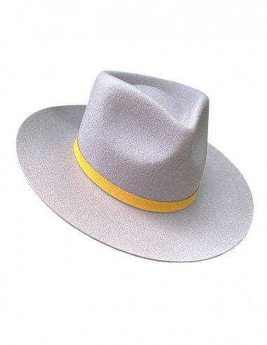 Lente vilten fedora hoed met brede rand - grijs