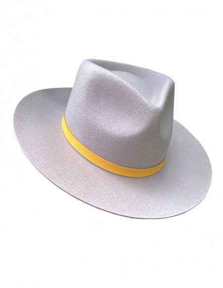 Lente vilten fedora hoed met brede rand - grijs