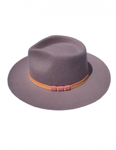 Lente vilten fedora hoed met brede rand - lavendel