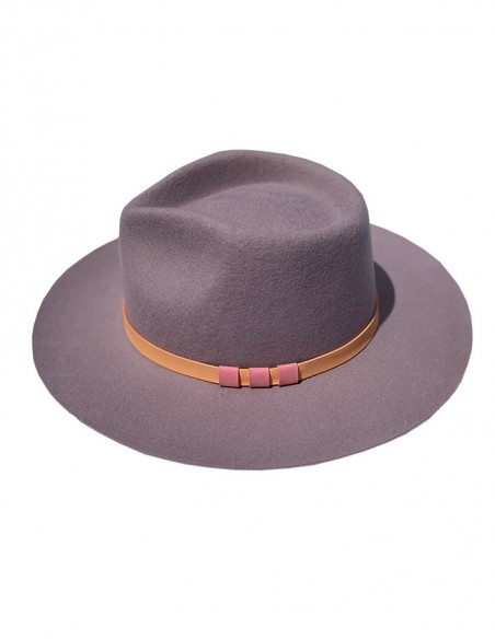 Lente vilten fedora hoed met brede rand - lavendel