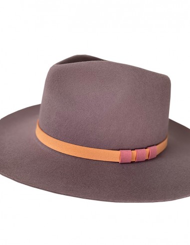 Spring felt fedora hat with wide brim - lavender