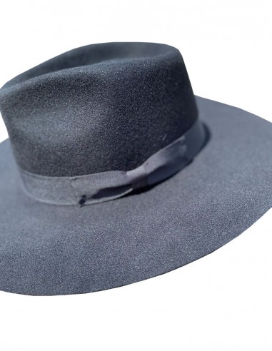 Wool bogart hat with wide brim - black