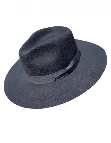 Wool bogart hat with wide brim - black