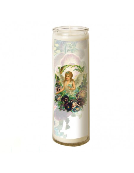 7 days glass candle Angel - Pansies