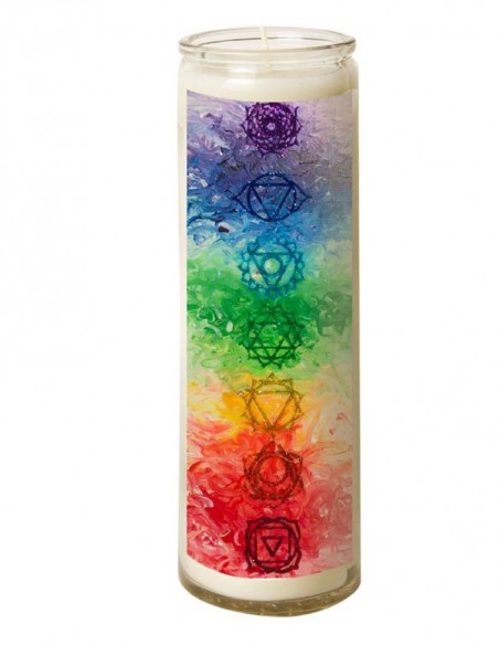 7 days glass Chakras candle - Pastel
