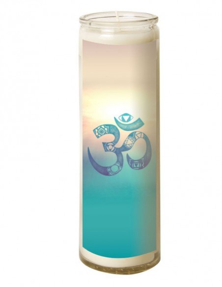 Bougie 7 jours en verre symbole Aum - 2