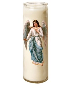 Bougie 7 jours en verre Ange - Bénédiction