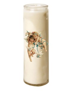 Bougie 7 jours en verre Ange Vintage - Colombe