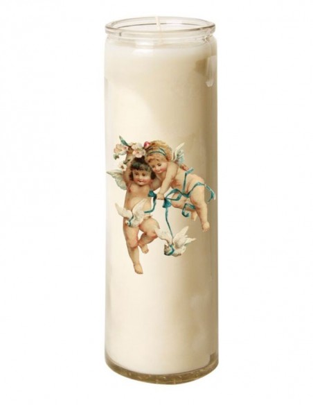 Kerze 7 Tage im Glas Vintage Angel - Tauben