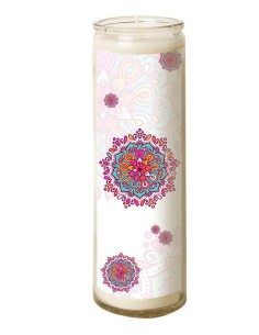 Candle 7 days in mandala glass - Pink