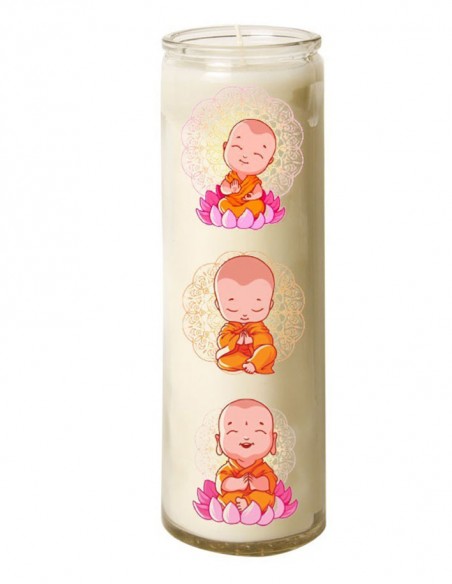 Kaars 7 dagen in glazen zenboeddha's